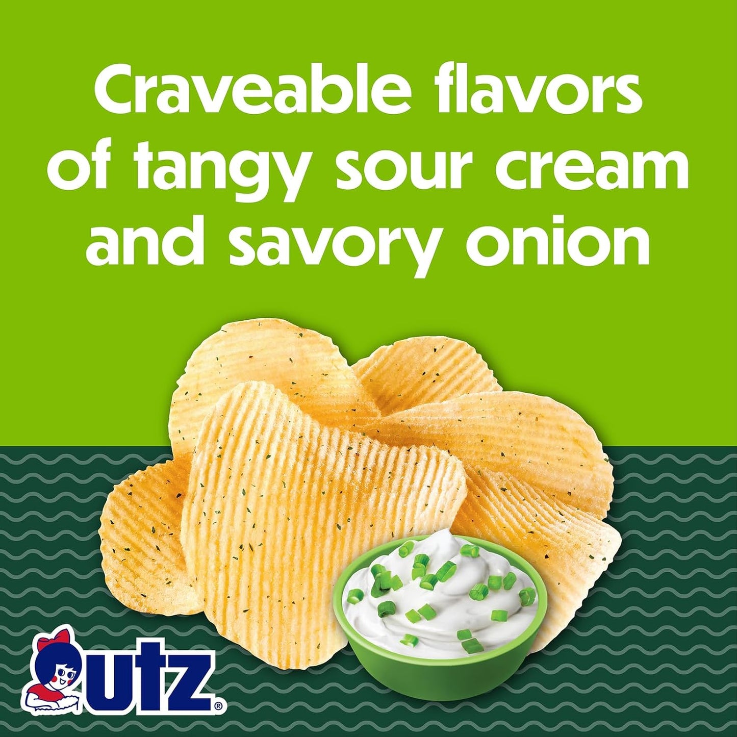 7.75 oz Utz Sour Cream & Onion Ripple Potato Chips