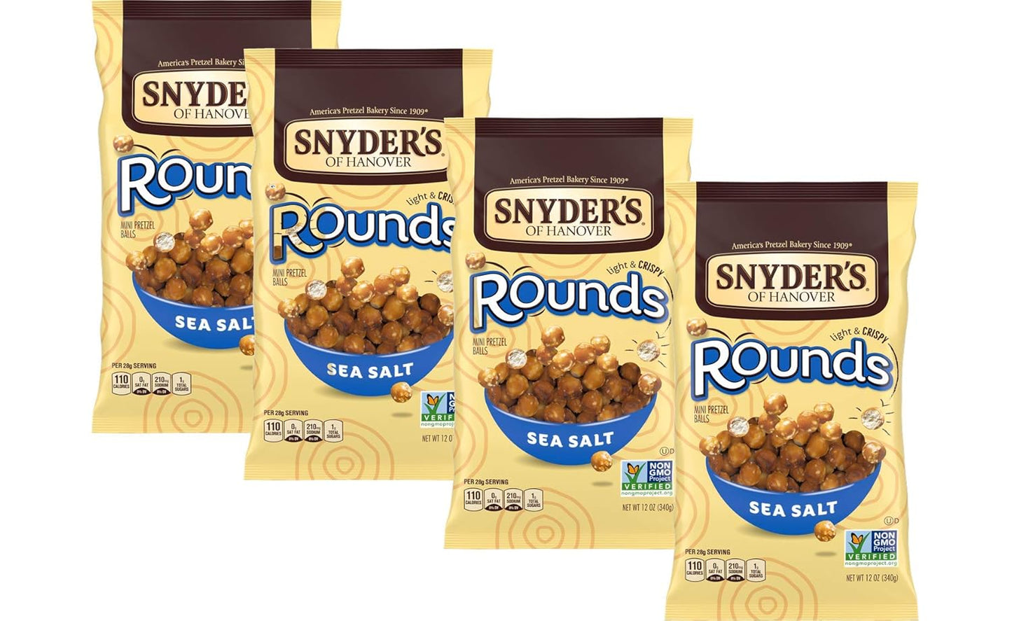 Snyder's of Hanover Mini Pretzel Rounds, Your Choice of Butter Flavored or Sea Salt (Sea Salt)