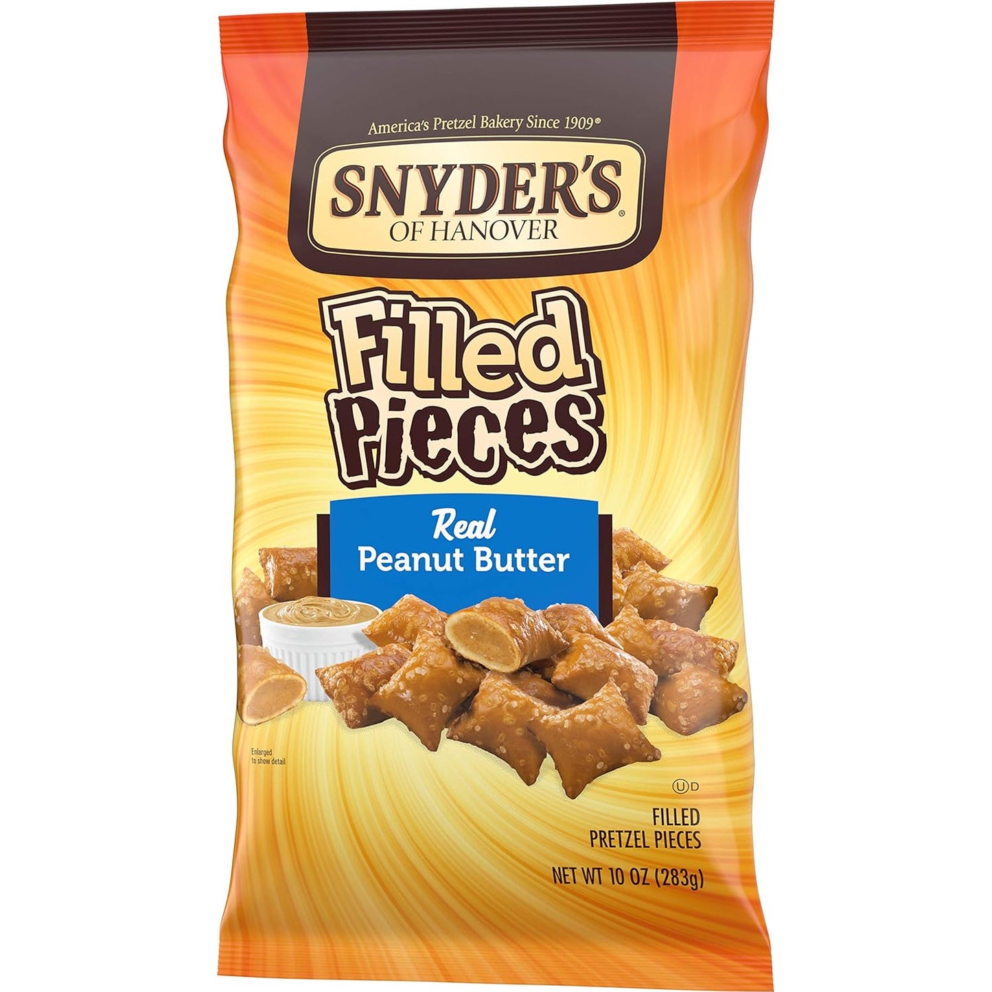 Snyder's Of Hanover Filled Pretzels, Peanut Butter, 10 Ounce (Pack of 4)