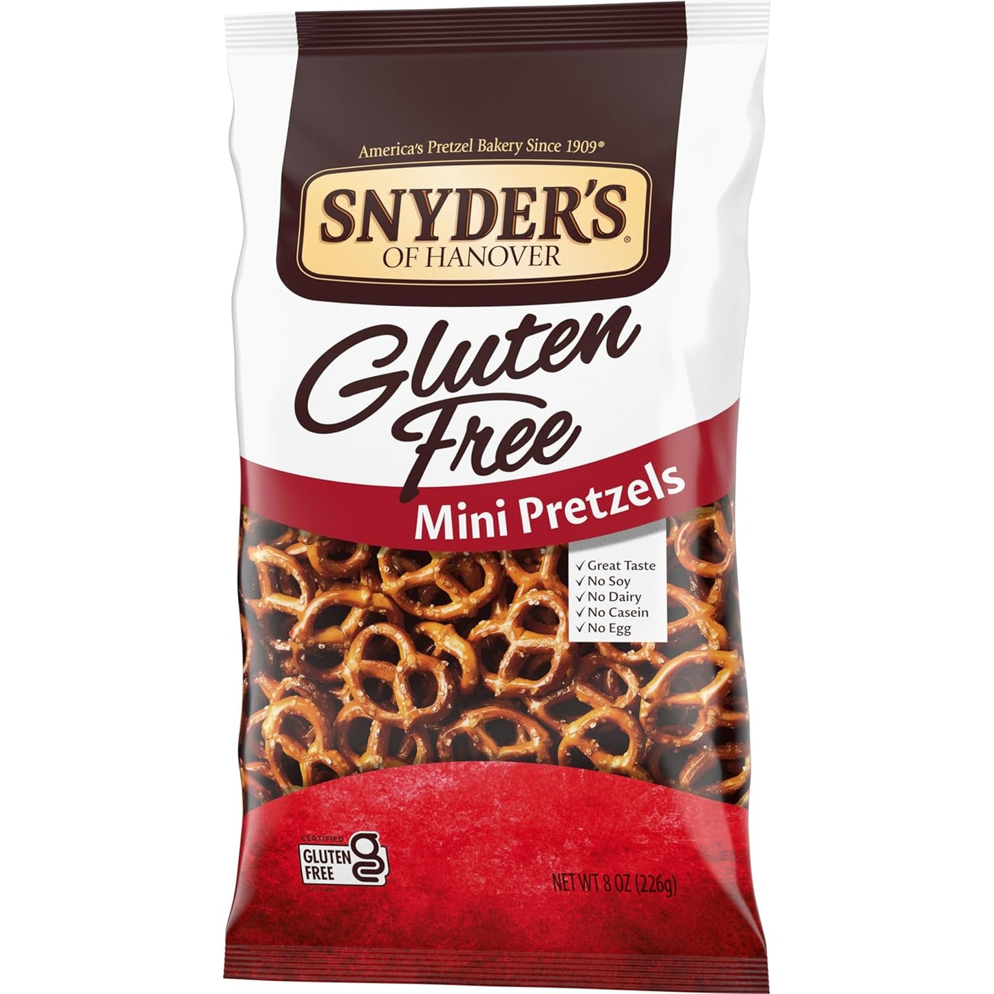Snyder's of Hanover, Gluten Free Mini Pretzels, 8 Oz Bag