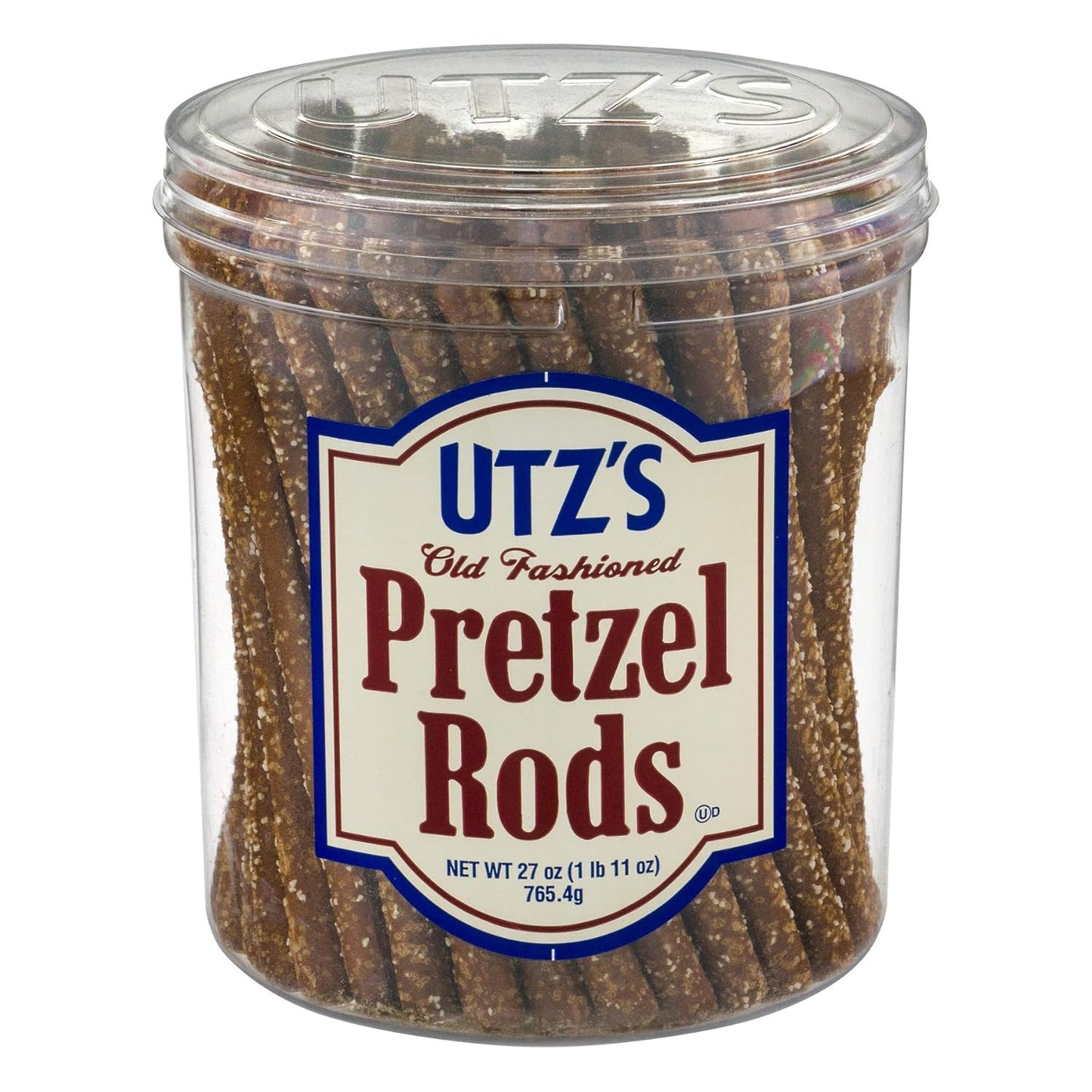 Utz Old Fashioned Pretzel Rods – 27 oz. Barrel – Thick, Crunchy Pretzel Rod, Perfect for Dipping and Snacks, Zero Cholesterol Snack Food