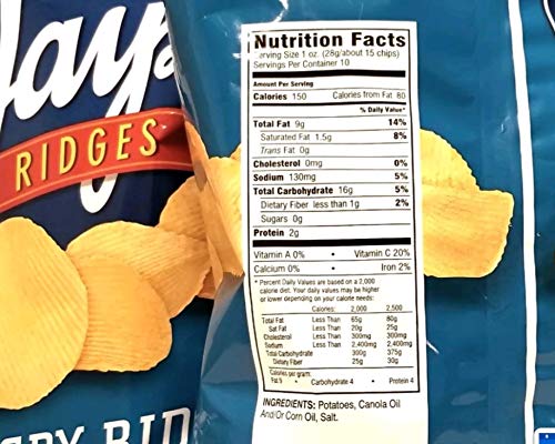 JAY'S BIG BAG CRISPY RIDGES Original Potato Chips 2 Pack 10 oz bags