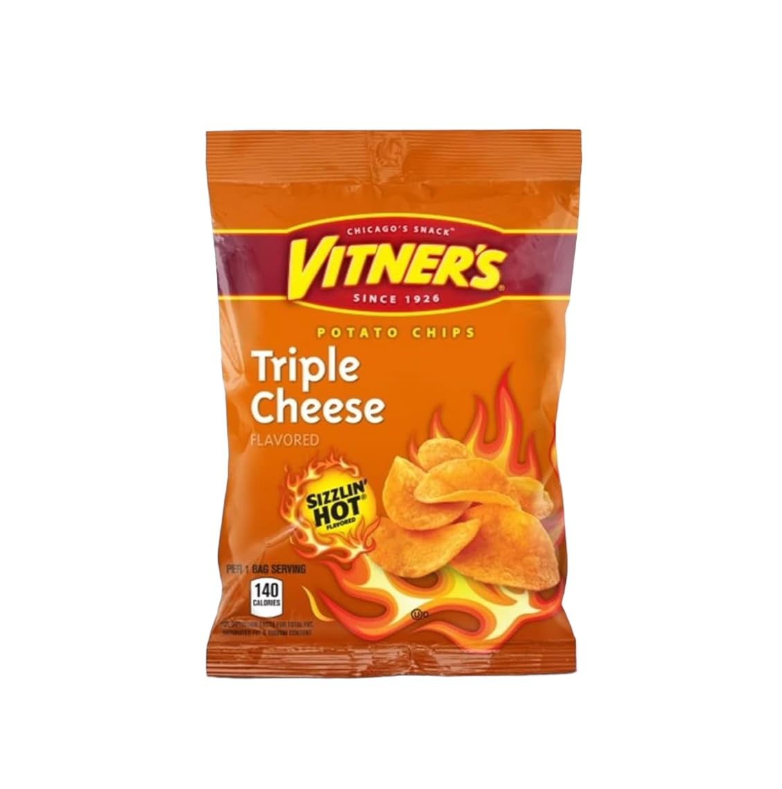 VITNER'S Sizzlin' Hot Assortment! Crunchy Curls, Triple Cheese, & Salt & Sour 30 1 oz Bags 10 Bags of each Flavor