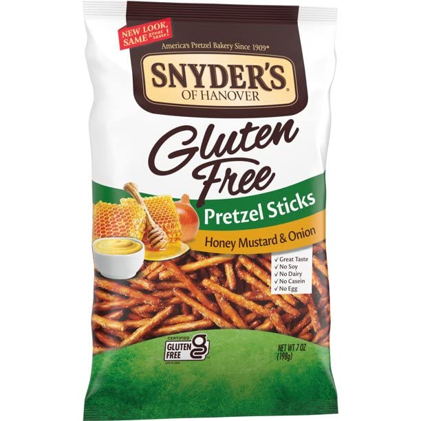 Snyder's of Hanover Gluten Free Pretzel Sticks, Honey Mustard and Onion, 7 oz