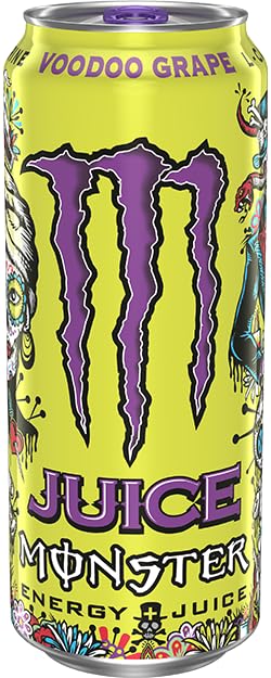 Monster Energy Juice, Voodoo Grape, Juice + Energy Drink, 15 Pack - 16 Fl Oz