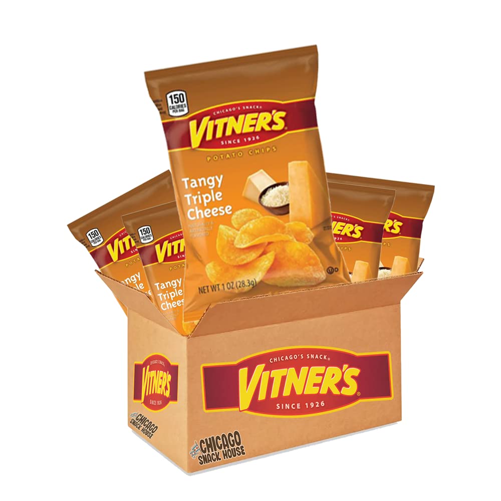 VITNER'S Tangy Triple Cheese Potato Chips A Chicago Original 10 Pack 1 oz bags
