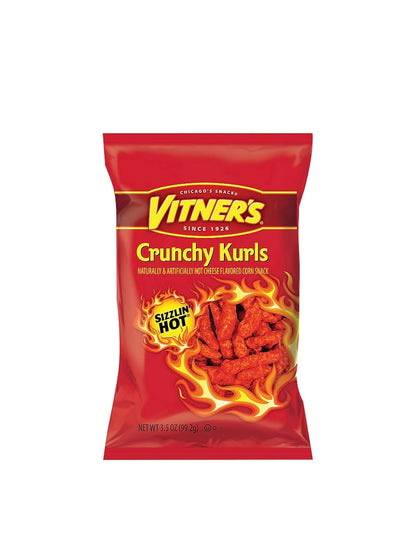 Munchie Box VITNER'S Krunchy Kurls An old Chicago Original flavor, The Munchie box Bundle (Pack of ( 4 ) 3.5 oz Bags)