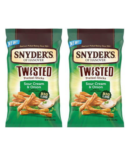 Snyder's Sour Cream & Onion Twisted Pretzels 12oz (Bag of 2)