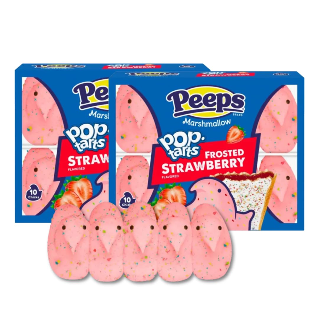 Peeps Marshmallow Chicks - Frosted Strawberry Pop Tart - Pack of 2-10 Count Boxes