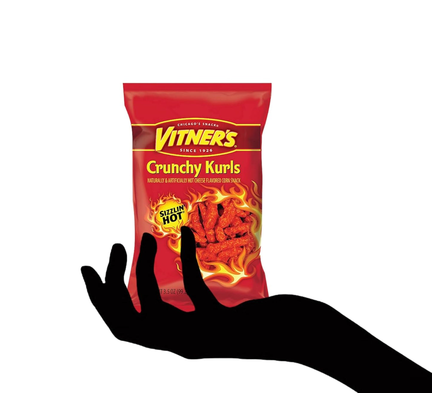 Munchie Box VITNER'S Krunchy Kurls An old Chicago Original flavor, The Munchie box Bundle (Pack of ( 4 ) 3.5 oz Bags)