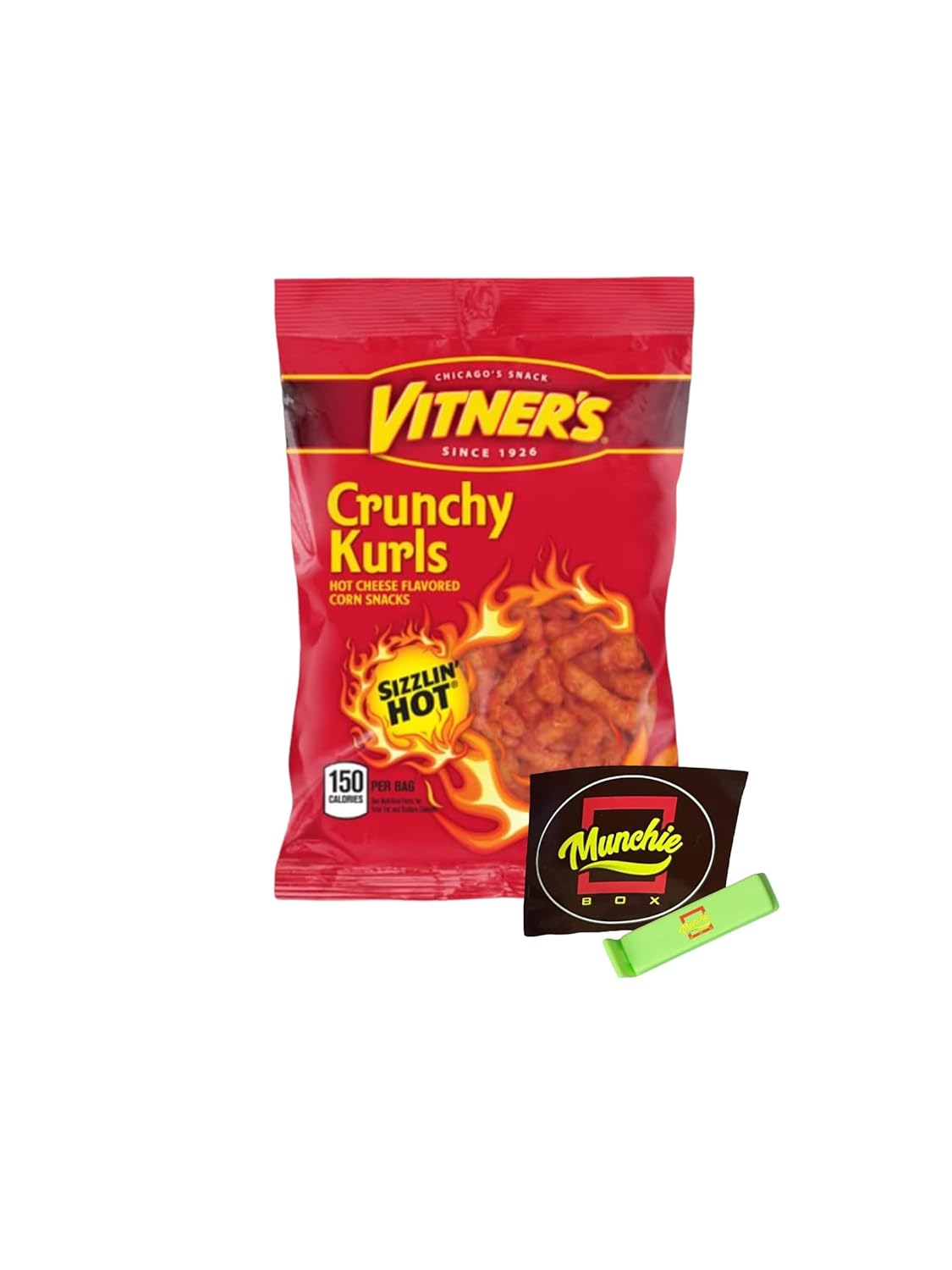 VITNER'S Sizzlin' Hot Assortment! Crunchy Curls, Triple Cheese, & Salt & Sour 30 1 oz Bags 10 Bags of each Flavor