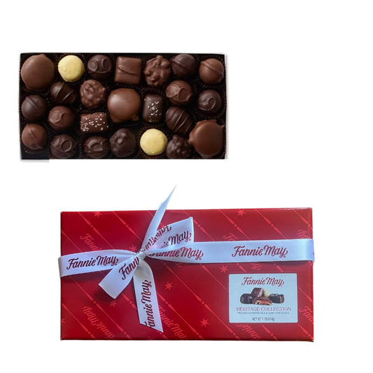 Fannie May Heritage Collection Premium Assorted Chocolates Gift Box with Pixies Trinidads Buttercreams 1 lb - (renamed from Colonial Assortment)