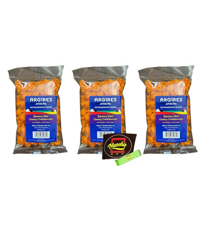 Argires Chicago 2.75 pack Savory Hot Cheezy Cheddarcorn Popcorn 3 oz Bags - Chicago Snack House