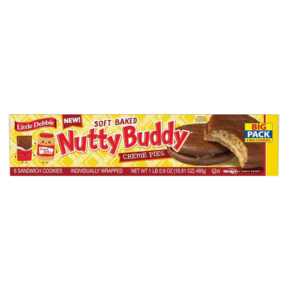 Little Debbie Nutty Buddy Creme Pie Big Pack, 16.9 oz Box