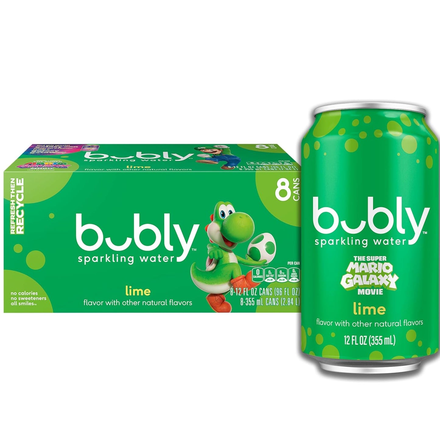 Bubly Sparkling Water, Meteor Melon, 12 Fl Oz X 8 Count
