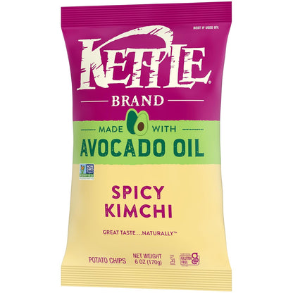 Kettle Brand Made with Avocado Oil Spicy Kimchi Potato Chips, 6 Oz Bag