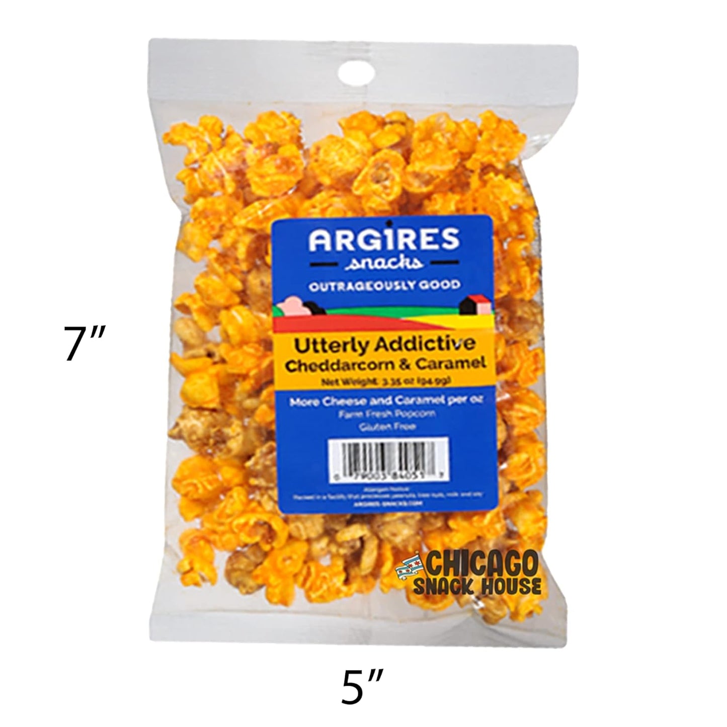 Argires Chicago Popcorn 9 pack Cheddarcorn and Caramel Mix 3 Ounce Bags - Muncie Box