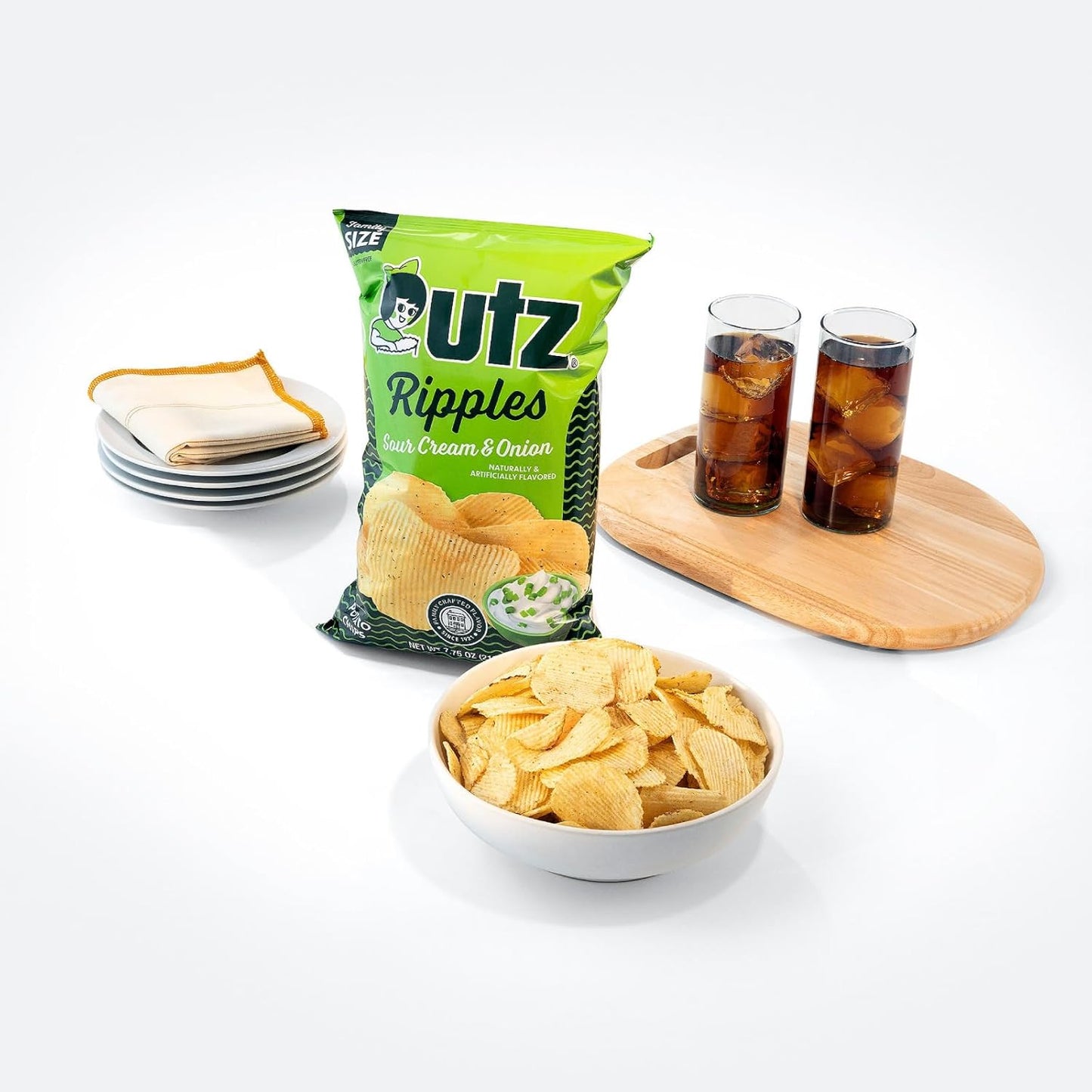 7.75 oz Utz Sour Cream & Onion Ripple Potato Chips