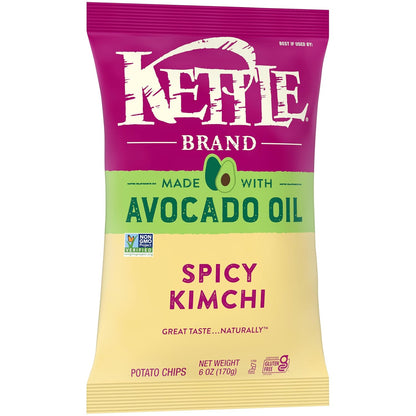 Kettle Brand Made with Avocado Oil Spicy Kimchi Potato Chips, 6 Oz Bag