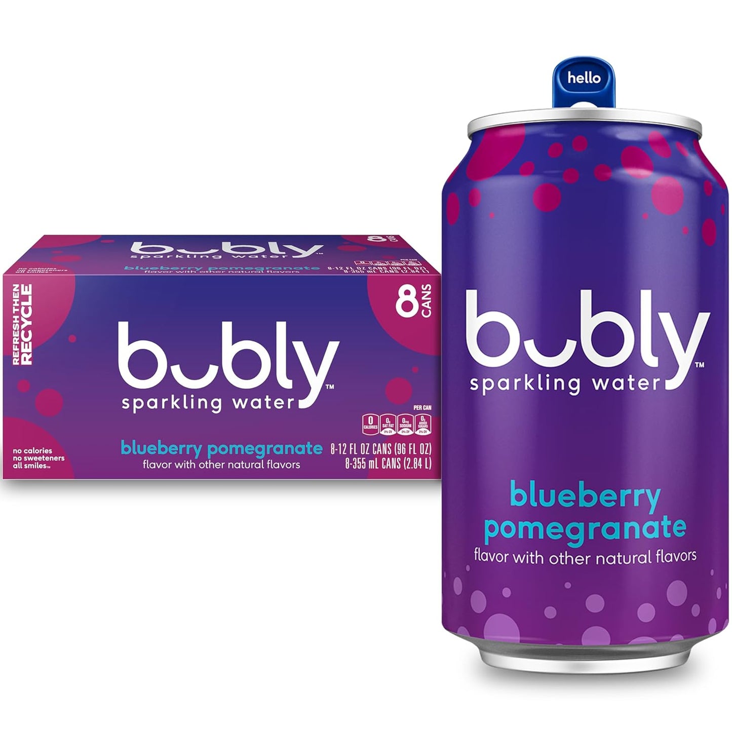 Bubly Sparkling Water, Meteor Melon, 12 Fl Oz X 8 Count