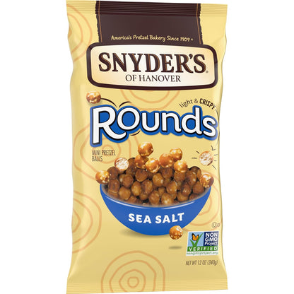 Snyder's of Hanover Sea Salt Rounds Mini Pretzel Balls, 12 Oz Bag