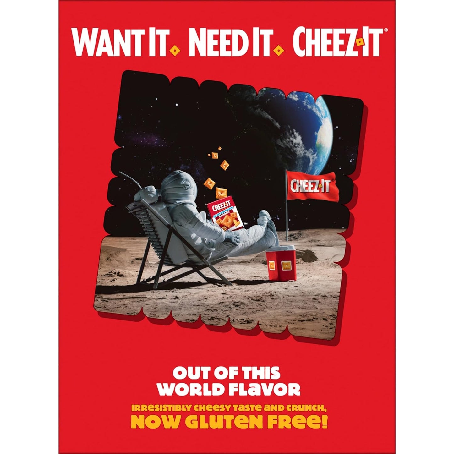 Cheez-It Baked Snack Crackers, Gluten Free, Lunch Snacks, Original, 9oz Box (1 Box)