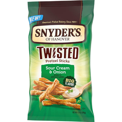 Snyder's Sour Cream & Onion Twisted Pretzels 12oz (Bag of 2)