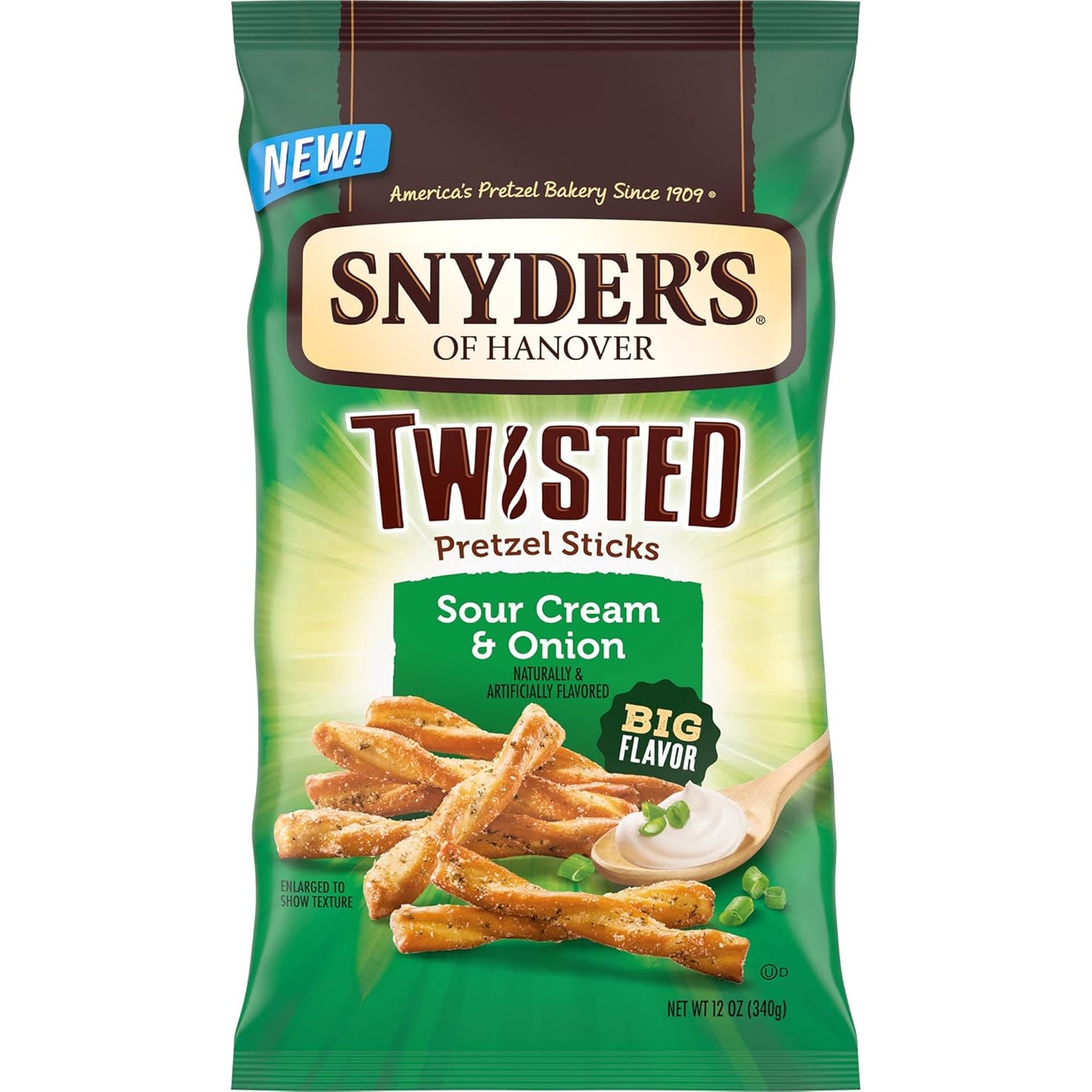 Snyder's Sour Cream & Onion Twisted Pretzels 12oz (Bag of 2)