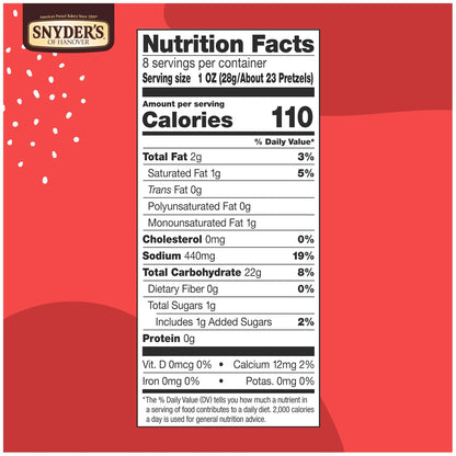 Snyder's of Hanover, Gluten Free Mini Pretzels, 8 Oz Bag