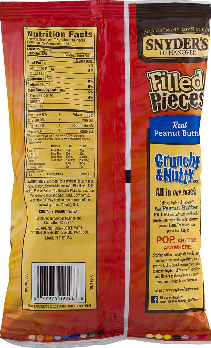 Snyders of Hanover Peanut Butter Filled Flavored Pretzel Pieces (3 Bags)
