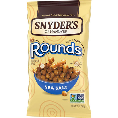 Snyder's of Hanover Sea Salt Rounds Mini Pretzel Balls, 12 Oz Bag