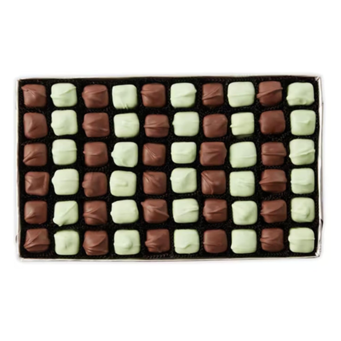 Fannie May Mint Meltaways Holiday Print Chocolate Candy Gift Box, 1 lb