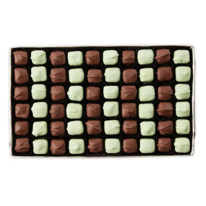 Fannie May Mint Meltaways Holiday Print Chocolate Candy Gift Box, 1 lb