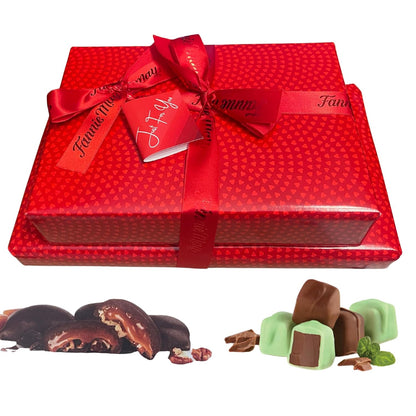 Fannie May Gift Wrapped Bundle - 2 Packages with Ribbon & Gift Tag - 1 lb Pixies, 1 lb Mint Meltaways Variations (Holiday/Christmas/Valentine's Day)