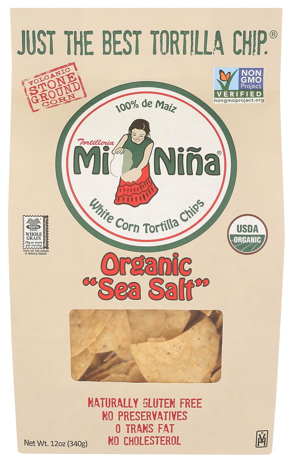 Tortilleria Mi Nina, Chip Tortilla White Corn Pico De Gallo, 12 Ounce