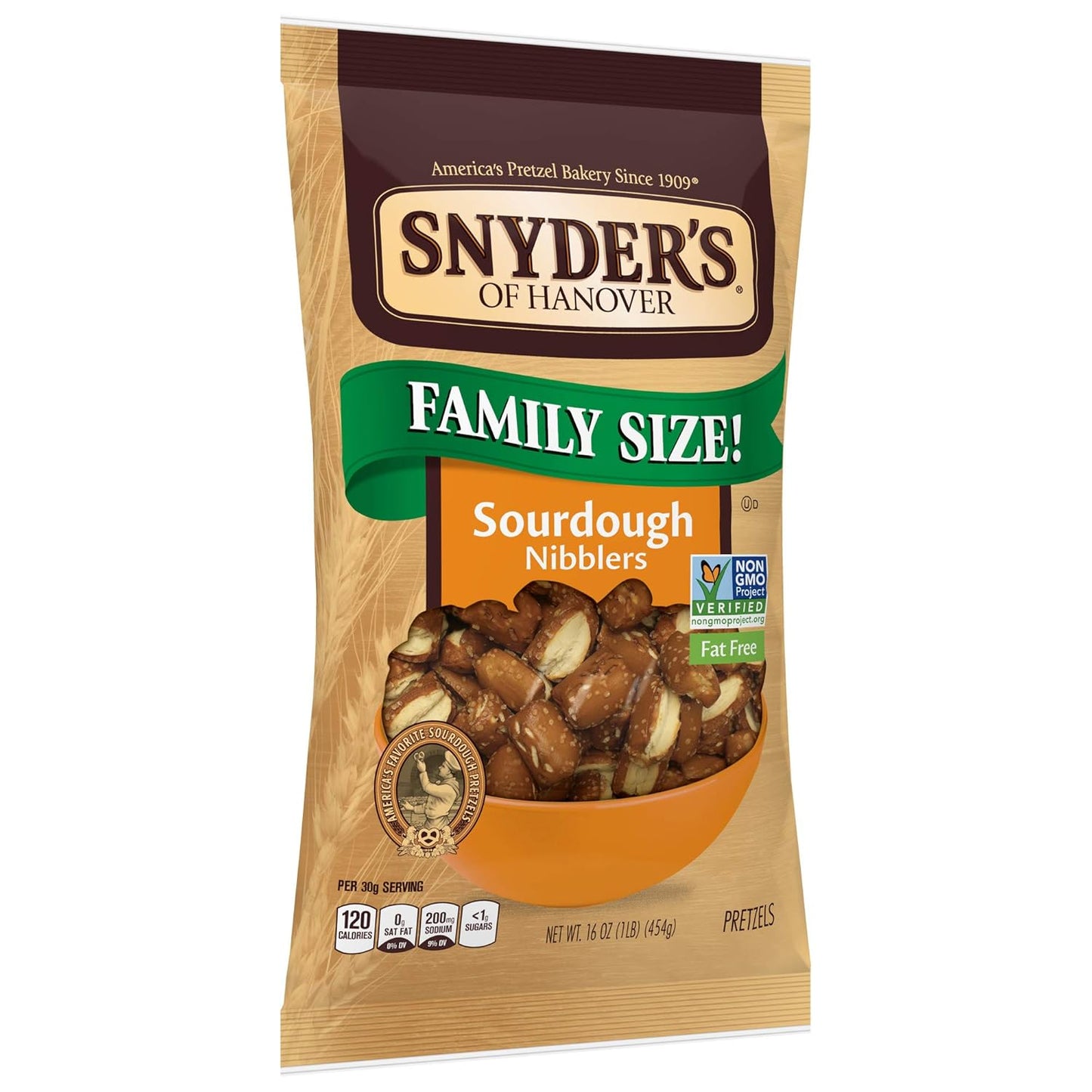 Snyder's of Hanover Sourdough Nibbler Pretzels, 16 Ounce Multi-Pack - 3 Count
