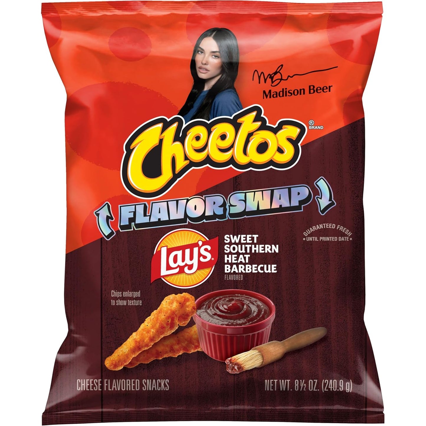 Cheetos Crunchy Lay's Sweet Southern Heat Barbecue Flavor Swap Cheese Flavored Snacks, 8.5 oz Bag