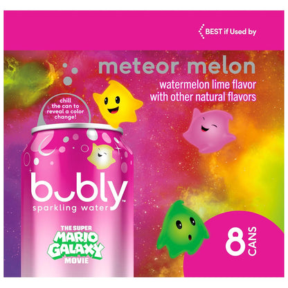 Bubly Sparkling Water, Meteor Melon, 12 Fl Oz X 8 Count