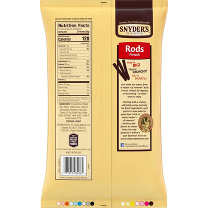 Snyder's of Hanover, Pretzel Rods, 12 Oz Bag Pack of 4