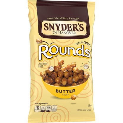 Snyder's of Hanover Pretzels, Rounds, Butter, 12 Oz