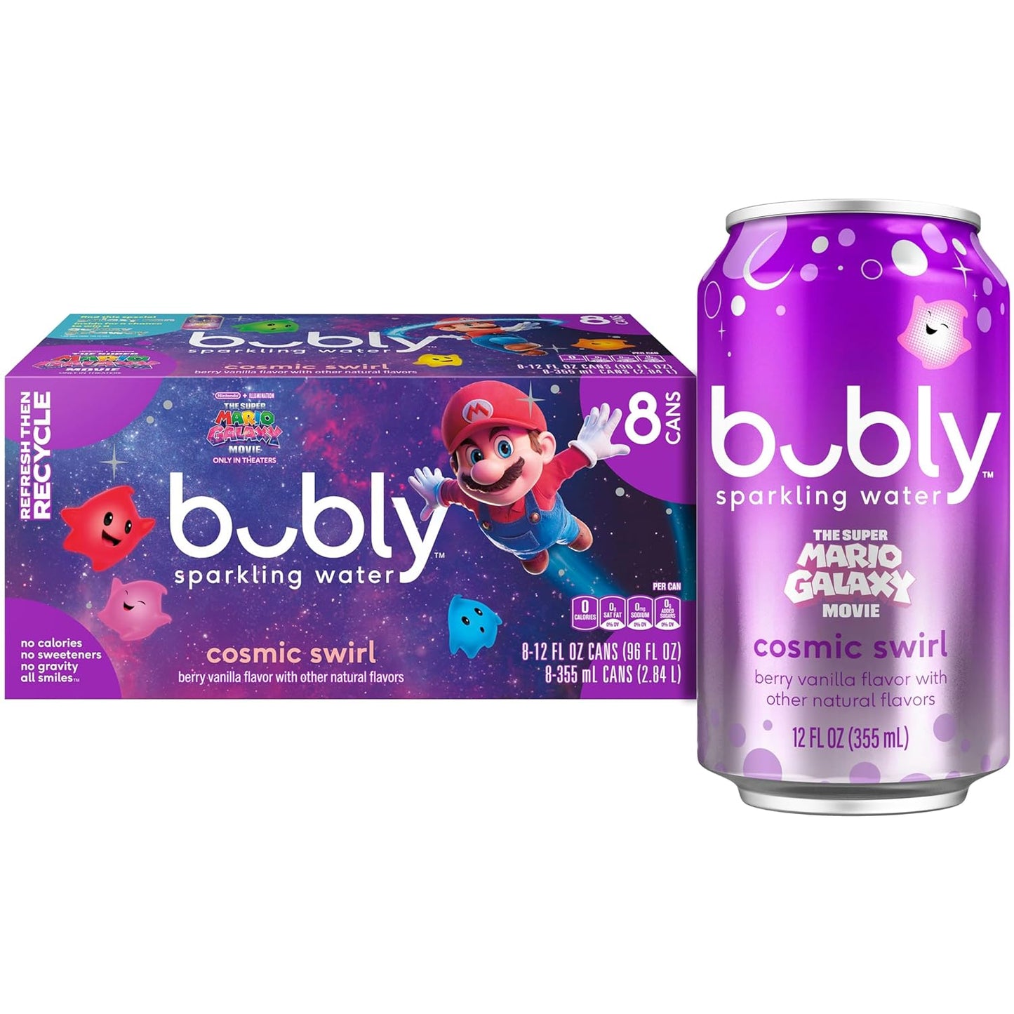 Bubly Sparkling Water, Meteor Melon, 12 Fl Oz X 8 Count