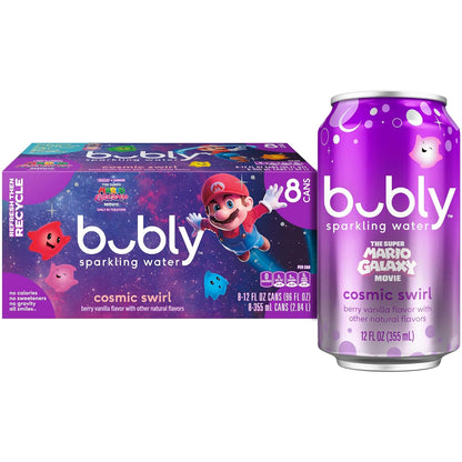 Bubly Sparkling Water, Meteor Melon, 12 Fl Oz X 8 Count