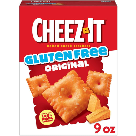 Cheez-It Baked Snack Crackers, Gluten Free, Lunch Snacks, Original, 9oz Box (1 Box)
