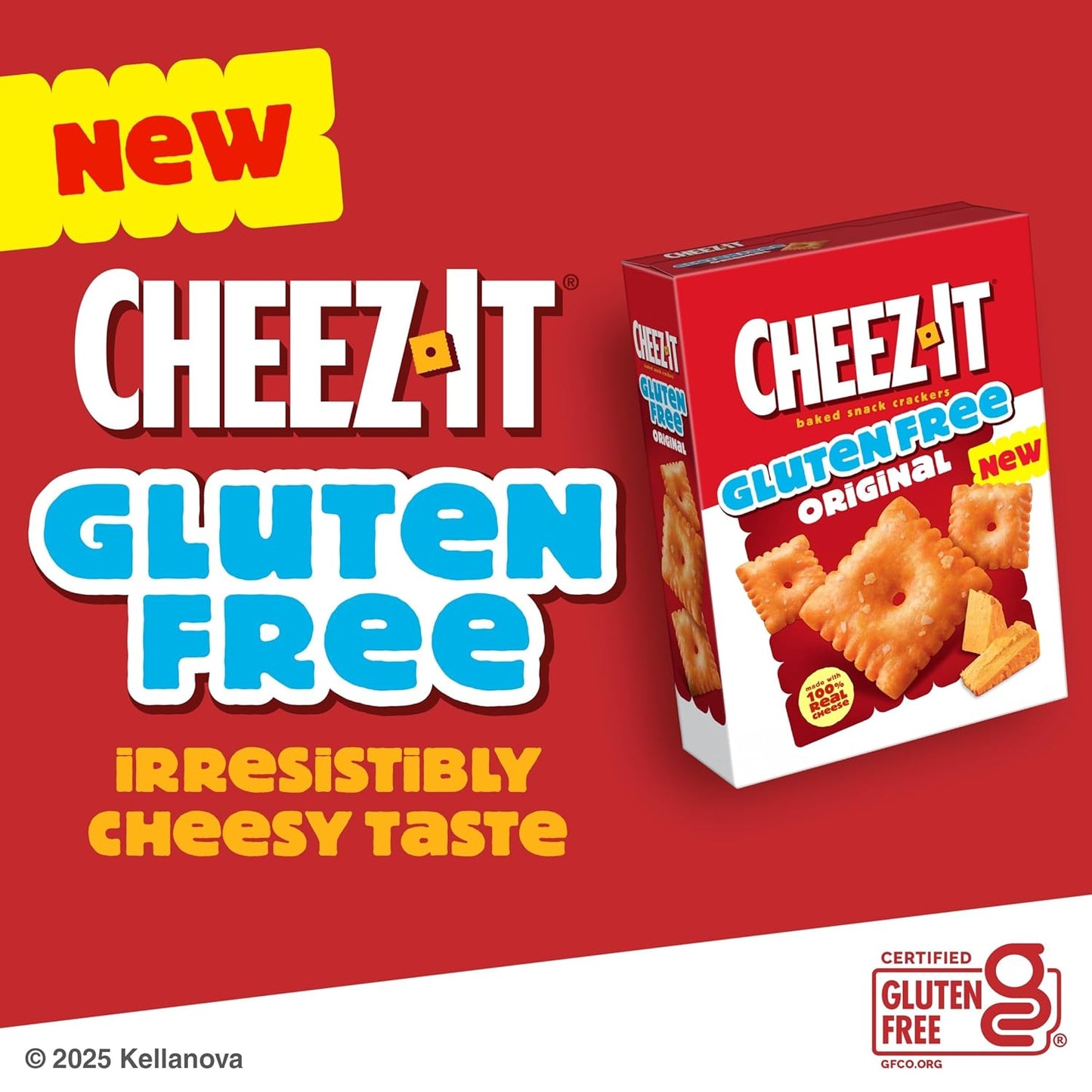 Cheez-It Baked Snack Crackers, Gluten Free, Lunch Snacks, Original, 9oz Box (1 Box)