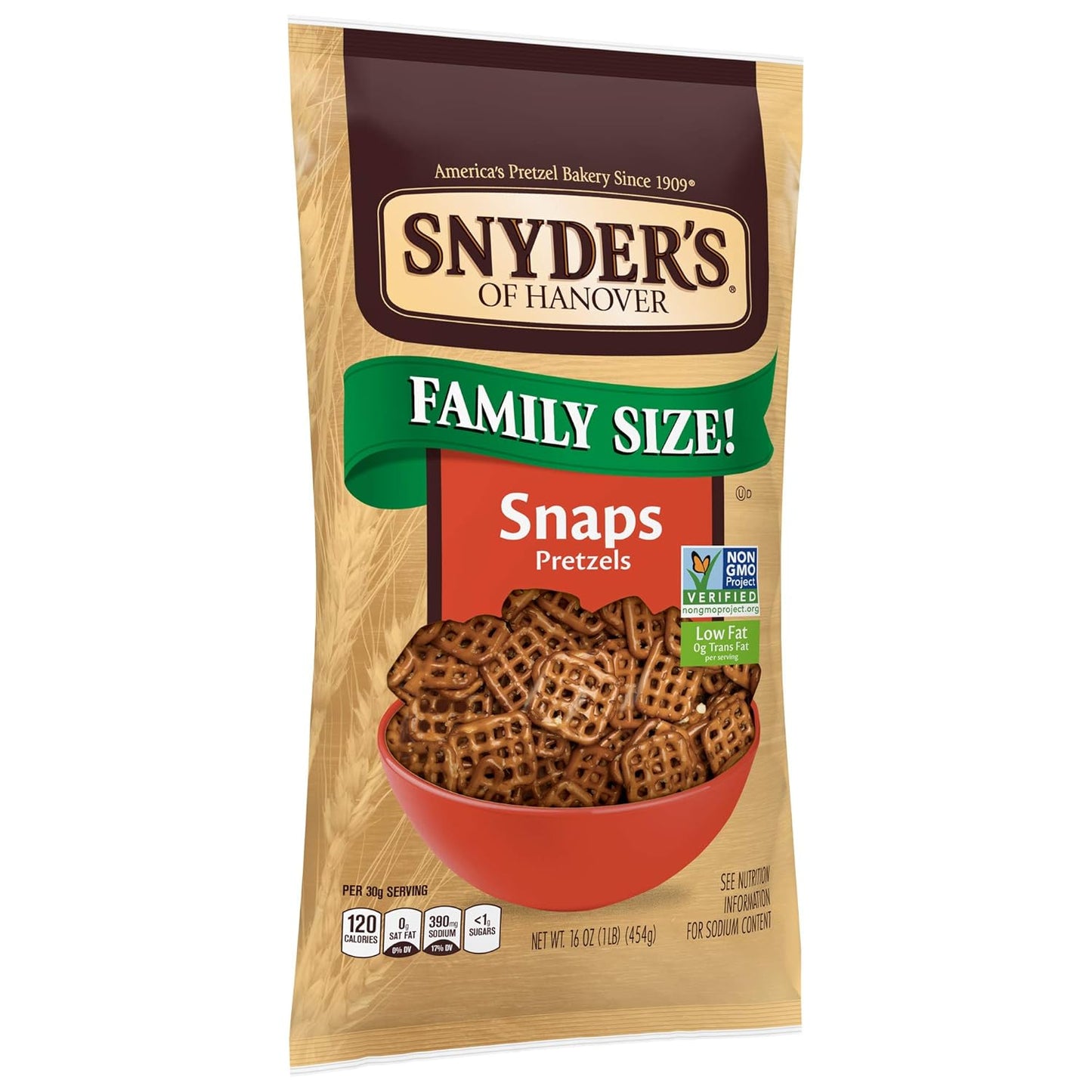 Snyder's of Hanover Pretzel Snaps 16oz (Pack of 3)