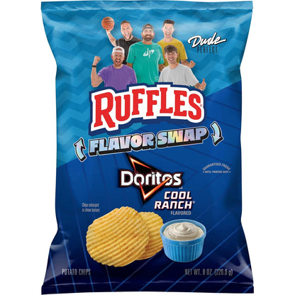 Ruffles Doritos Cool Ranch Flavor Swap Potato Chips, 8 oz Bag