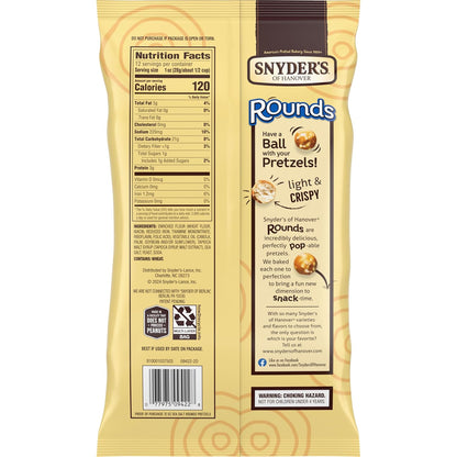 Snyder's of Hanover Sea Salt Rounds Mini Pretzel Balls, 12 Oz Bag