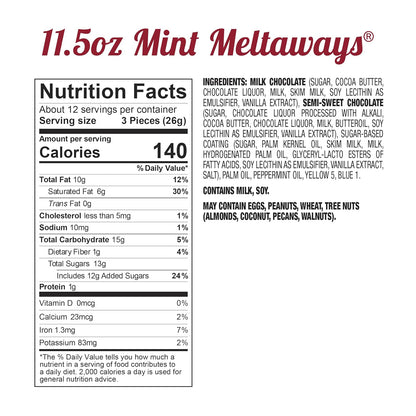 Fannie May Mint Meltaway, Mint Chocolate Candy with Milk Chocolate Pastel Coating, Holiday Chocolate Gift Box, 11.5 oz