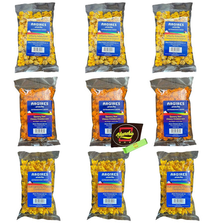 Argires Chicago Popcorn 3 oz Variety Pack 9 BAGS - Chicago Snack House