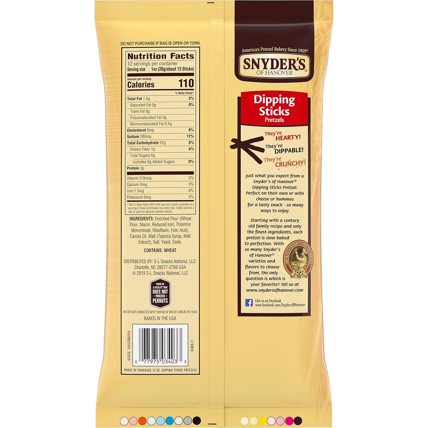 Snyder's of Hanover Pretzels Dipping Sticks, 12 Ounce Bag (Pack of 12)